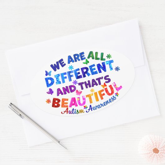 We zijn allemaal verschillend ovale sticker (Envelop)