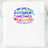 We zijn allemaal verschillend ovale sticker (Tas)
