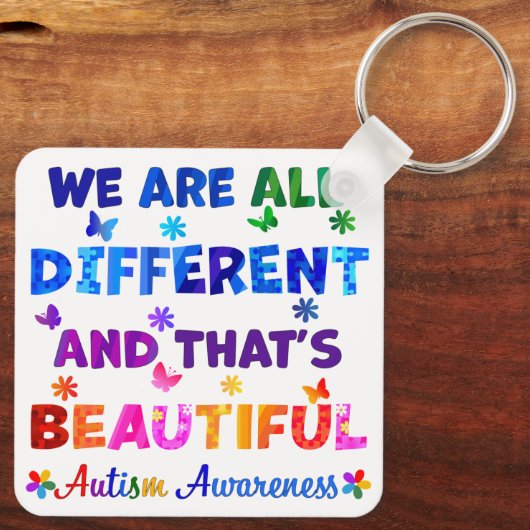 We zijn allemaal verschillend sleutelhanger (Achterkant)