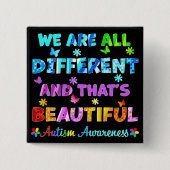 We zijn allemaal verschillend vierkante button 5,1 cm (Voorkant)