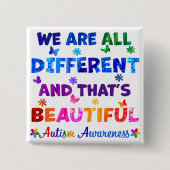 We zijn allemaal verschillend vierkante button 5,1 cm (Voorkant)