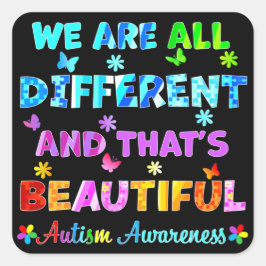 We zijn allemaal verschillend vierkante sticker
