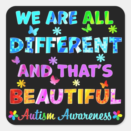 We zijn allemaal verschillend vierkante sticker (Voorkant)