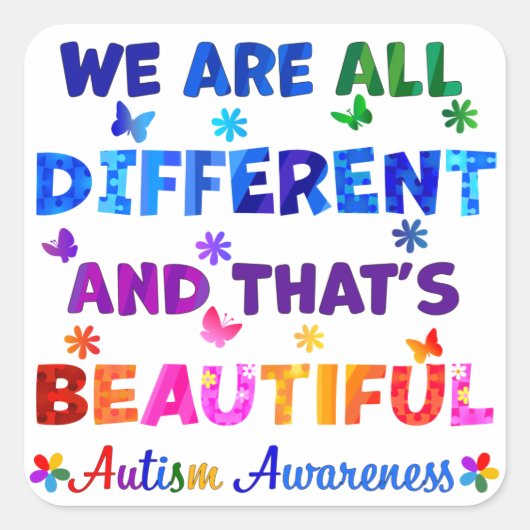 We zijn allemaal verschillend vierkante sticker (Voorkant)