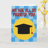 We zijn allemaal zo trots op Glitter Afstuderen Kaart (Gele Bloem)