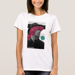 We zijn Alone Man met Flowers Collage T-shirt