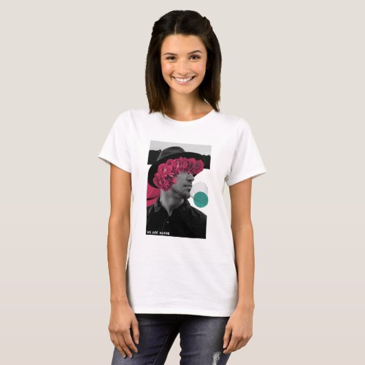 We zijn Alone Man met Flowers Collage T-shirt (Voorkant volledig)