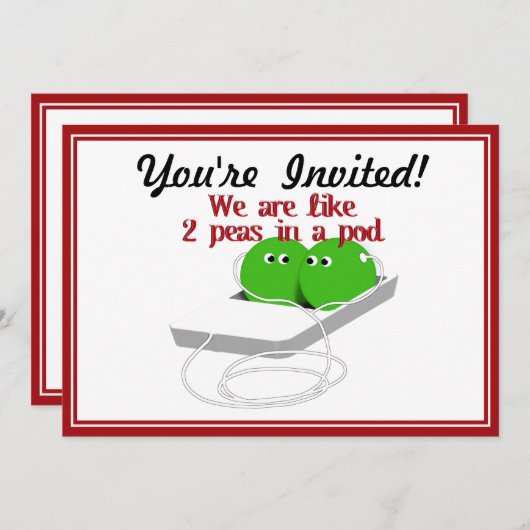 We zijn als twee erwten in een pod kaart (Voorkant / Achterkant)