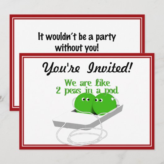 We zijn als twee erwten in een pod kaart (Voorkant / Achterkant)