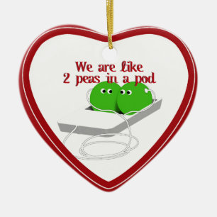 We zijn als twee erwten in een pod keramisch ornament