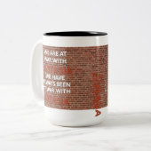 We zijn altijd in oorlog geweest met Oost-Aziatisc Tweekleurige Koffiemok (Voorkant links)