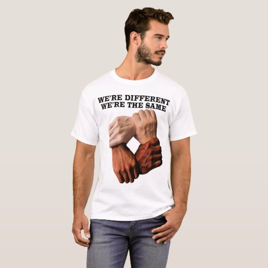 We zijn anders dan we hetzelfde zijn t-shirt (Voorkant volledig)