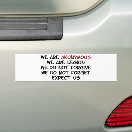 We zijn anonieme bumpersticker (Op auto)