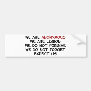We zijn anonieme bumpersticker