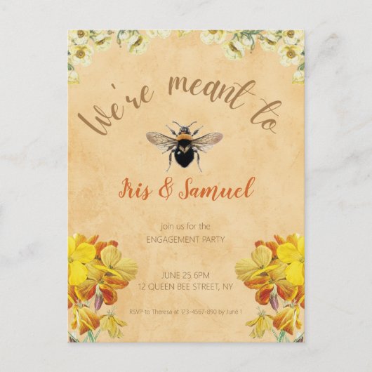 We zijn bedoeld als Yellow Floral Spring  Briefkaart (Voorkant)