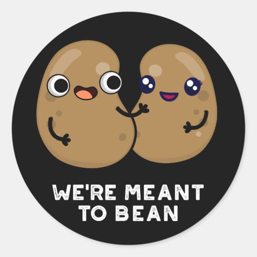We zijn bedoeld om een grappige Legume Pun Dark BG Ronde Sticker (Voorkant)