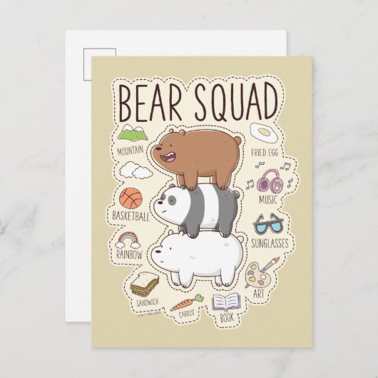 We zijn Beren - Beer Squad Journal Graphic Briefkaart (Voorkant / Achterkant)