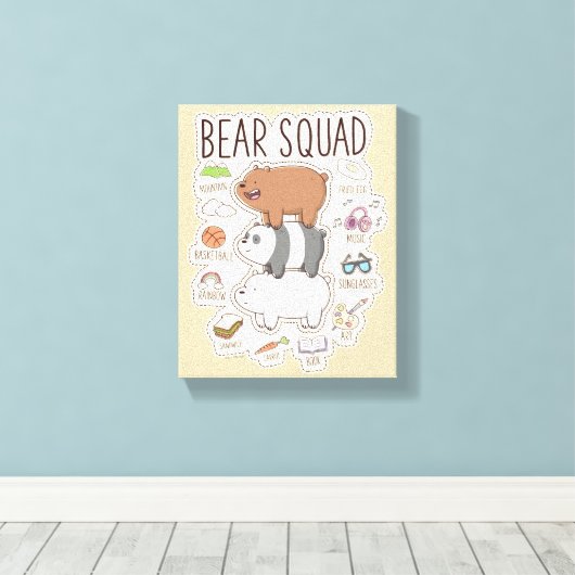 We zijn Beren - Beer Squad Journal Graphic Canvas Afdruk (Insitu (Houten vloer))