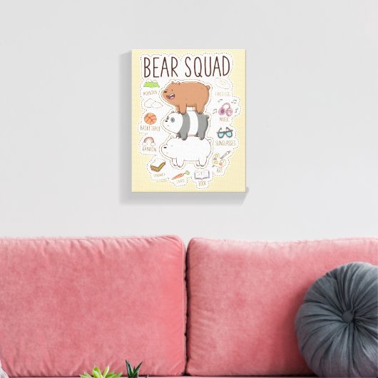 We zijn Beren - Beer Squad Journal Graphic Canvas Afdruk (Insitu (Woonkamer))