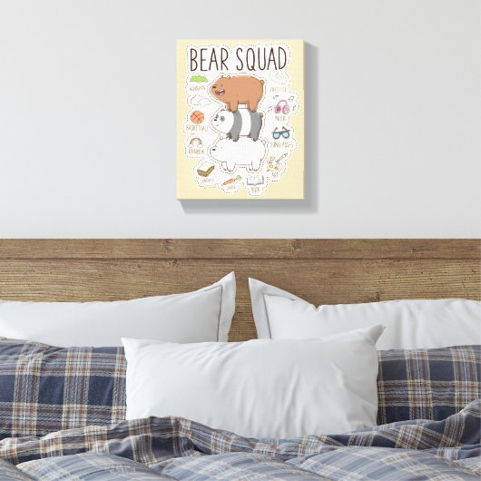We zijn Beren - Beer Squad Journal Graphic Canvas Afdruk (Insitu (Slaapkamer))