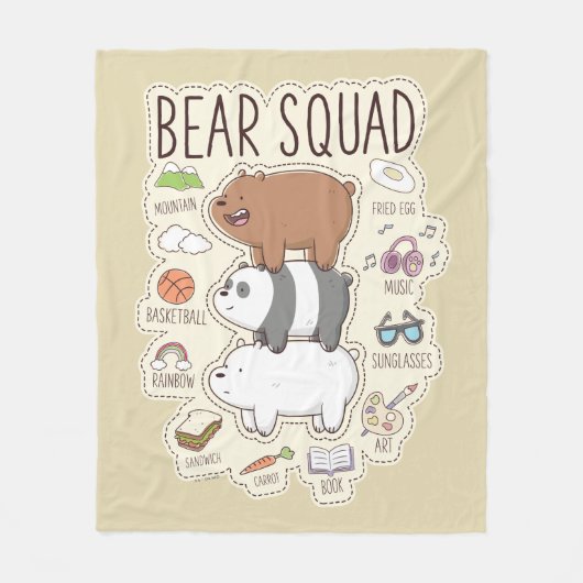We zijn Beren - Beer Squad Journal Graphic Fleece Deken (Voorkant)