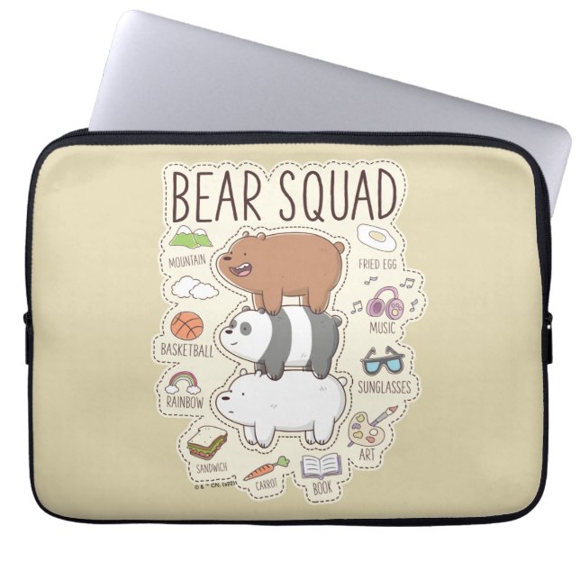 We zijn Beren - Beer Squad Journal Graphic Laptop Sleeve (Voorkant)