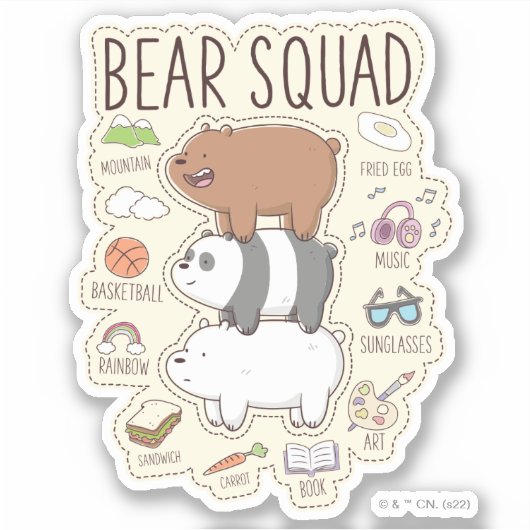 We zijn Beren - Beer Squad Journal Graphic Sticker (Voorkant)
