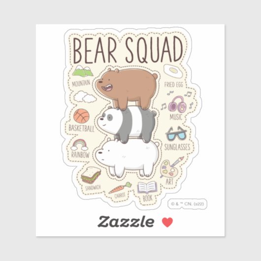 We zijn Beren - Beer Squad Journal Graphic Sticker (Vel)