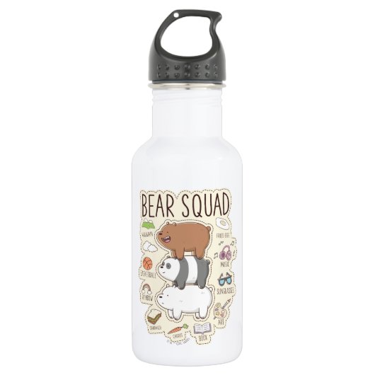 We zijn Beren - Beer Squad Journal Graphic Waterfles (Voorkant)