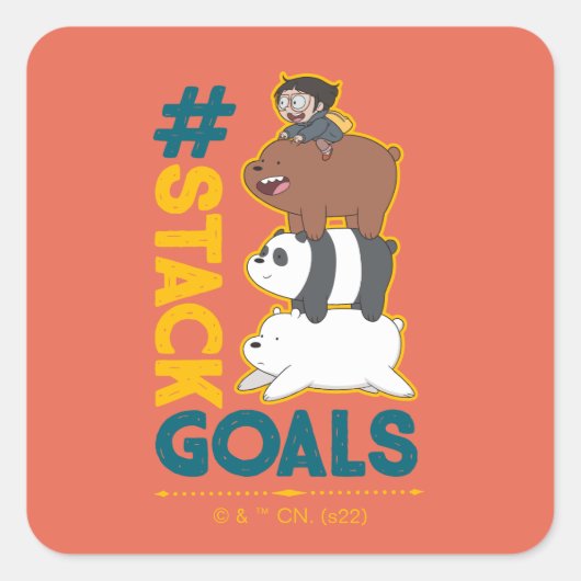 We zijn Beren en Chloe - #StackGoals Vierkante Sticker (Voorkant)