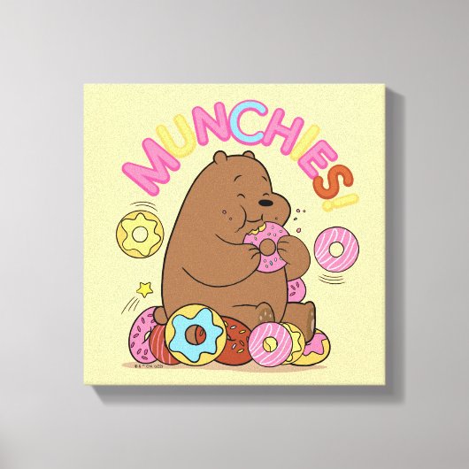 We zijn Beren, Grizz Donut Munchies. Canvas Afdruk (Voorkant)