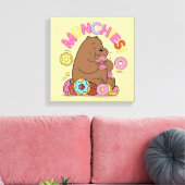 We zijn Beren, Grizz Donut Munchies. Canvas Afdruk (Insitu (Woonkamer))