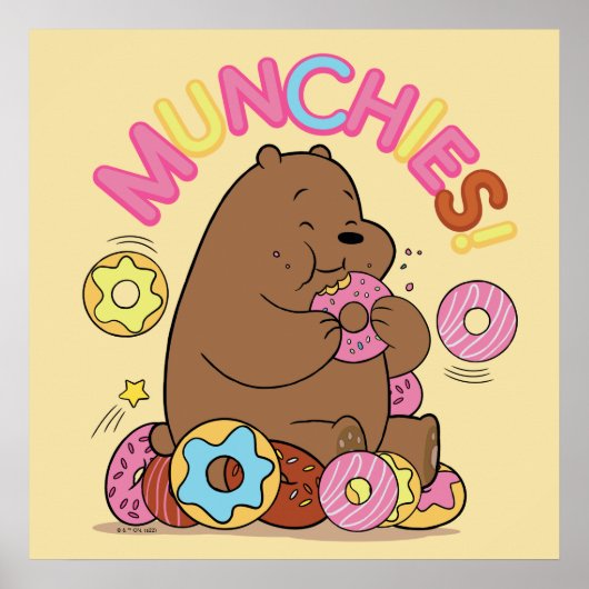 We zijn Beren, Grizz Donut Munchies. Poster (Voorkant)