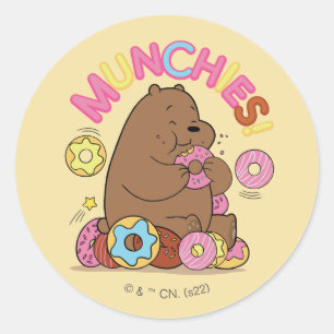 We zijn Beren, Grizz Donut Munchies. Ronde Sticker