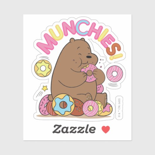We zijn Beren, Grizz Donut Munchies. Sticker (Vel)