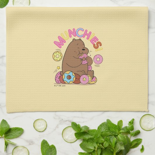 We zijn Beren, Grizz Donut Munchies. Theedoek (Gevouwen)