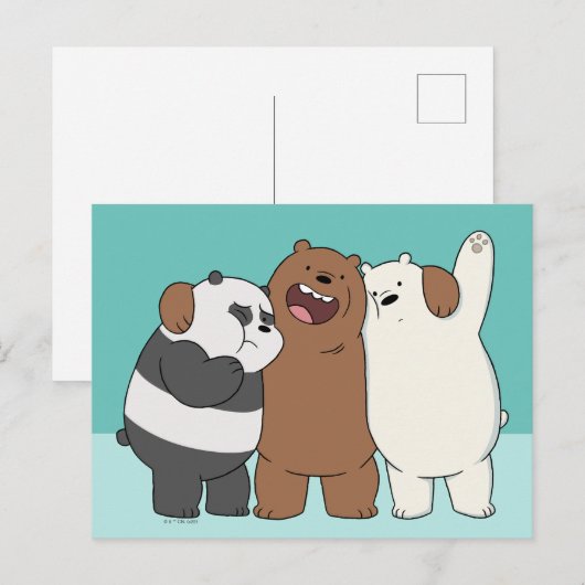 We zijn Beren Group Hug Briefkaart (Voorkant / Achterkant)
