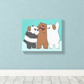 We zijn Beren Group Hug Canvas Afdruk (Insitu (Houten vloer))