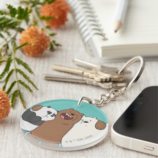 We zijn Beren Group Hug Sleutelhanger (Voorkant Rechts)