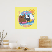 We zijn Beren Hallo zomer. Laten we Fun hebben Poster (Keuken)