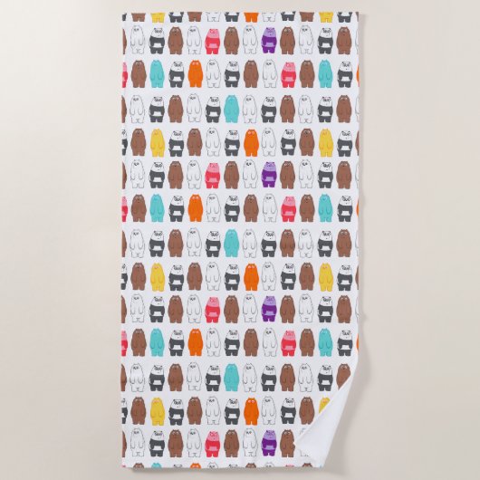 We zijn Beren kleurrijk Beer patroon Strandlaken (Voorkant)