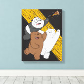 We zijn Beren - laatste Pizza Slice Canvas Afdruk (Insitu (Houten vloer))