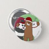 We zijn Beren - Seizoensgroeten Ronde Button 5,7 Cm (Voorkant /achterkant)