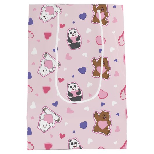 We zijn Beren - Valentijn harten patroon Medium Cadeauzakje (Achterkant)