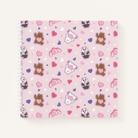 We zijn Beren - Valentijn harten patroon Notitieboek (Voorkant)