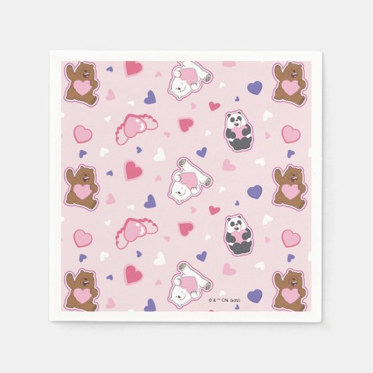 We zijn Beren - Valentijn harten patroon Servet (Voorkant)