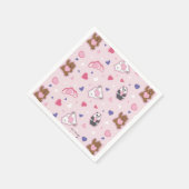 We zijn Beren - Valentijn harten patroon Servet (Hoek)