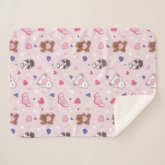 We zijn Beren - Valentijn harten patroon Sherpa Deken (Voorkant (horizontaal))