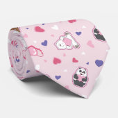 We zijn Beren - Valentijn harten patroon Stropdas (Opgerold)