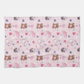 We zijn Beren - Valentijn harten patroon Theedoek (Horizontaal)